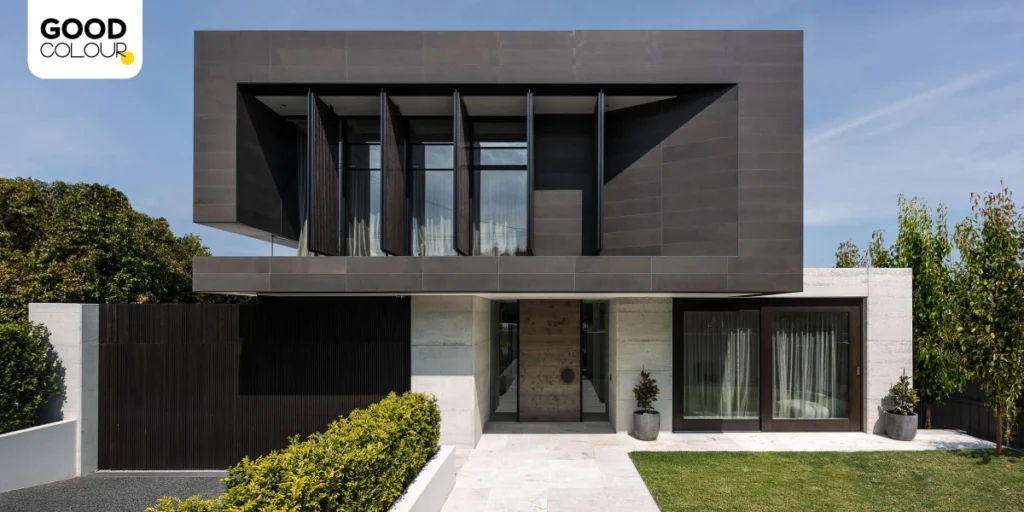 คู่สีทาบ้านภายนอกสวย ๆ โทนสีดำสนิท