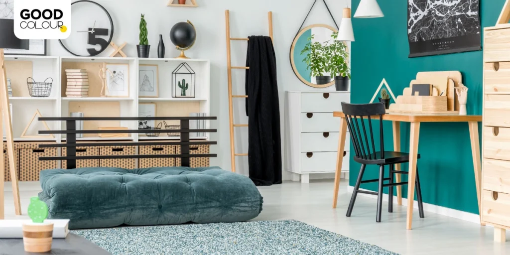 การใช้สี Transformative Teal กับบ้านโมเดิร์น